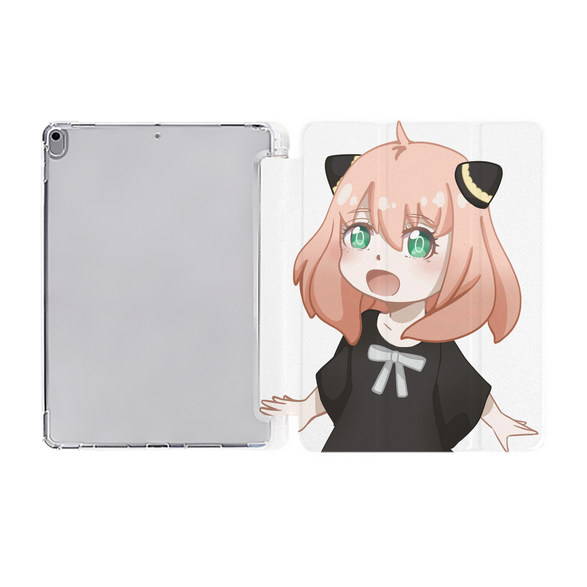 （画像用） SPY×FAMILY间谍家家酒 IPad ケース ペン収納付き 三つ折りスタンド PUレザー×シリコン 対応機種9.5/10.5/10.9インチ